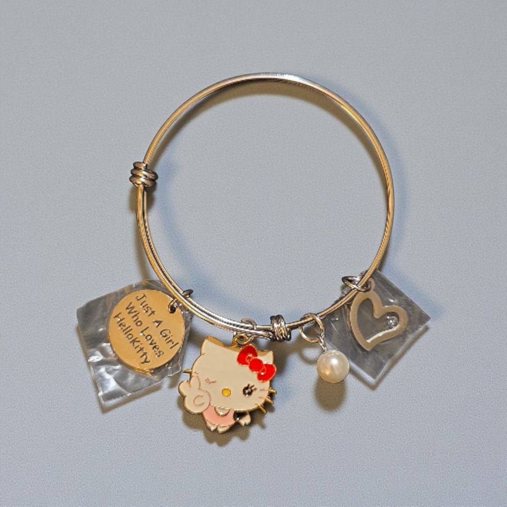 Hello Kitty Gold and Red Charm Bracelet